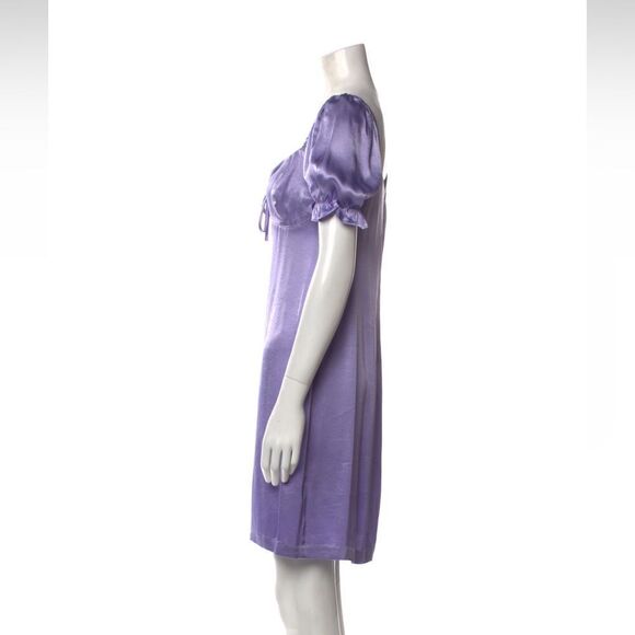 STAUD Kimberly Satin Mini Dress in Lilac - Picture 4 of 7